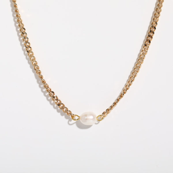 {AEELIN} Pearl Seed Necklace Gold Plated Chocker Stainless Steel