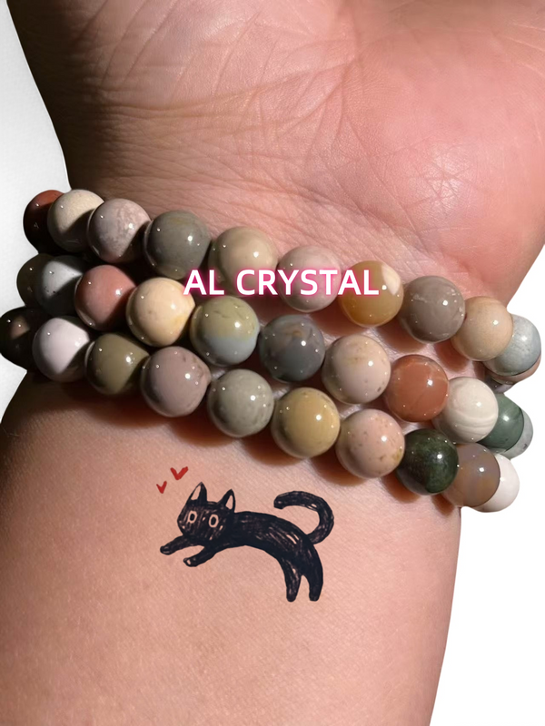 Alashan agate three layers bracelet or necklace HQ crystal shop  7mm plus colorful bracelet for DIY