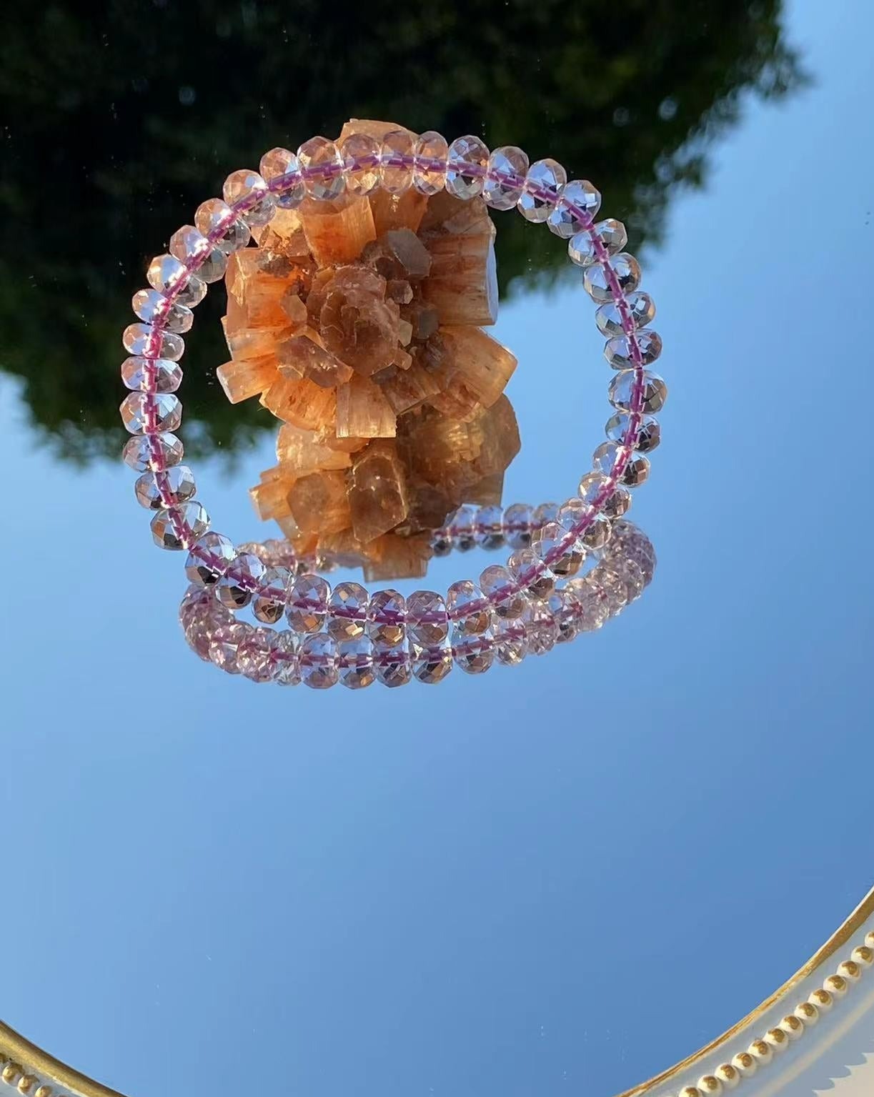 AEELIN  Amethyst Faced Donut Shape Bracelet