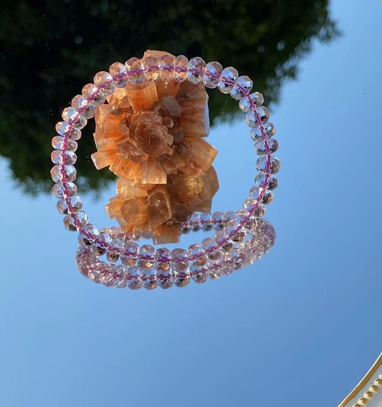 AEELIN  Amethyst Faced Donut Shape Bracelet