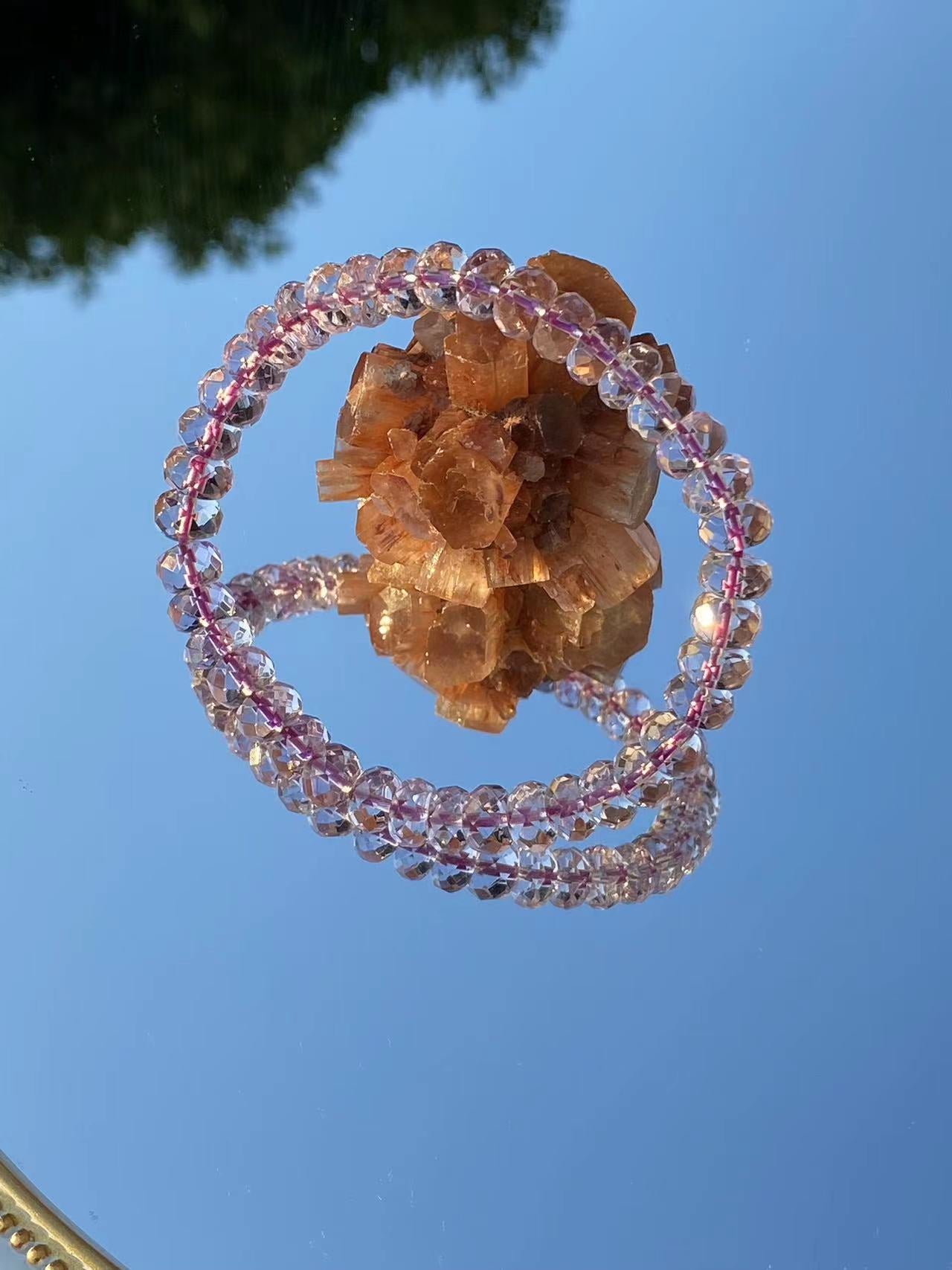 AEELIN  Amethyst Faced Donut Shape Bracelet