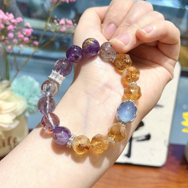 New Nine Purple Separation Fire Large Granular Purple Ghost Single Ring Bracelet Citrine Asai Aquamarine Bracelet Gift