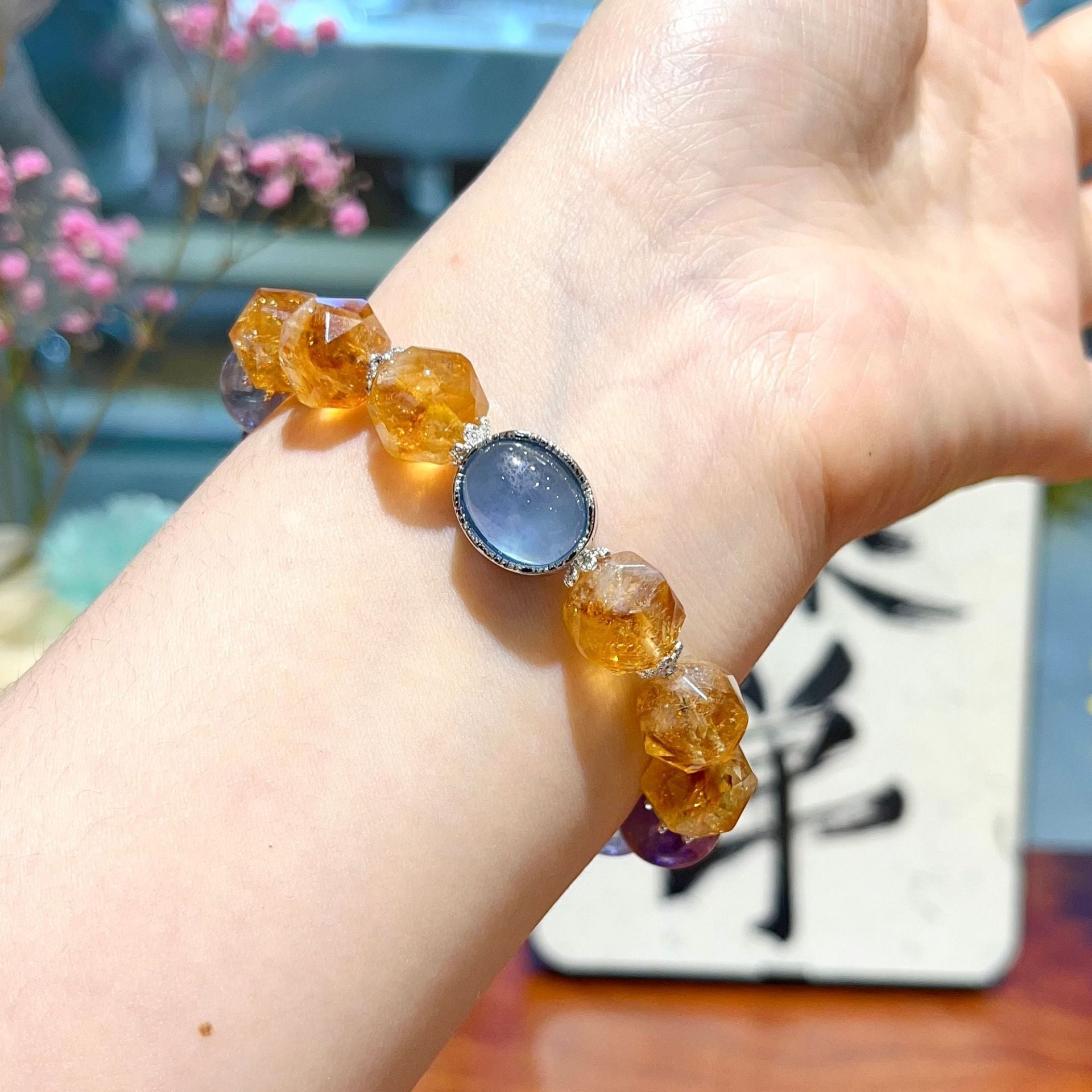 New Nine Purple Separation Fire Large Granular Purple Ghost Single Ring Bracelet Citrine Asai Aquamarine Bracelet Gift