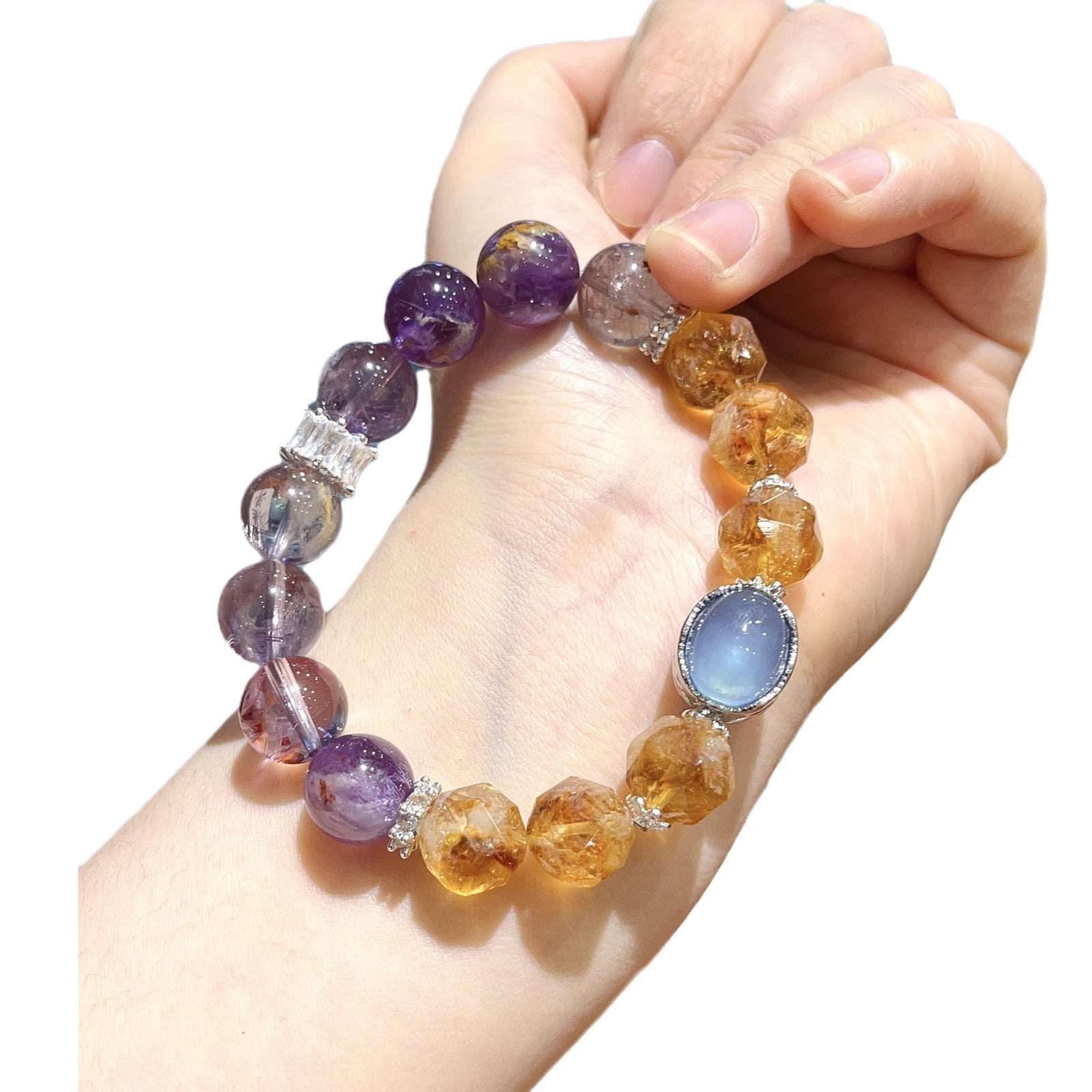 New Nine Purple Separation Fire Large Granular Purple Ghost Single Ring Bracelet Citrine Asai Aquamarine Bracelet Gift