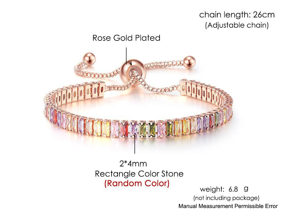 {AEELIN}Colorful Zircon Bracelet Diamond Jewelry