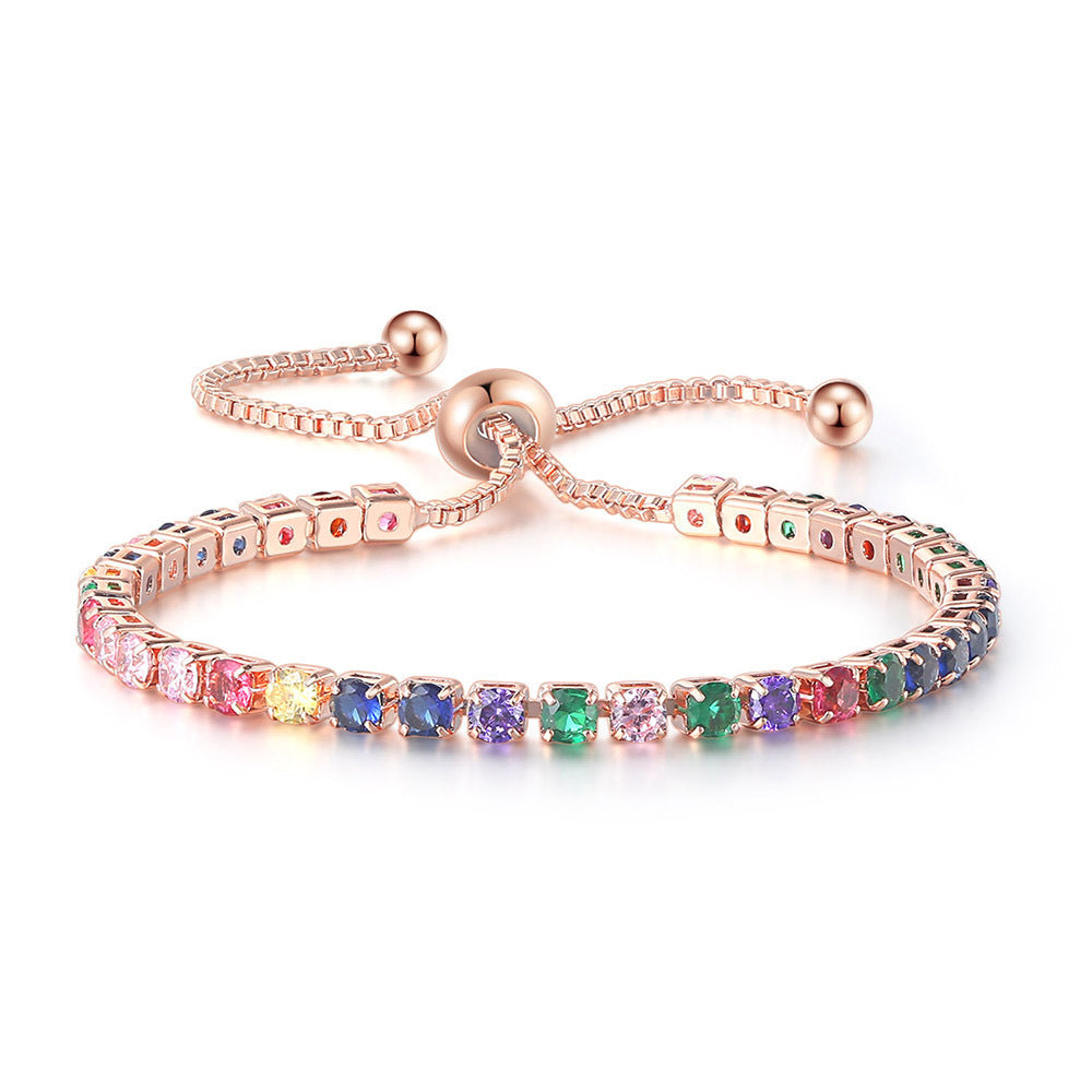 {AEELIN}Colorful Zircon Bracelet Diamond Jewelry