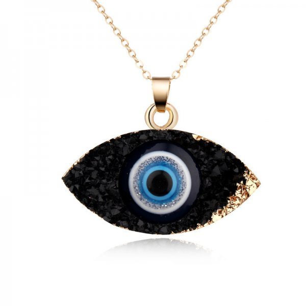 Simple Evil Eye Thin Pendant Women Jewelry Necklace Turkish Lucky Fashion Gold Color Choker Chain